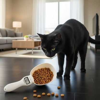 Pet Food Measuring Scoop Electronic Dog Cat Food Measuring Cup Digital Spoon Scale Kitchen Food Scale with LED Display