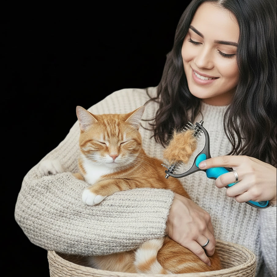 Undercoat Rake for Dogs - Dog Grooming Brush - Dog Deshedding Brush - Dog Hair Brush Set-