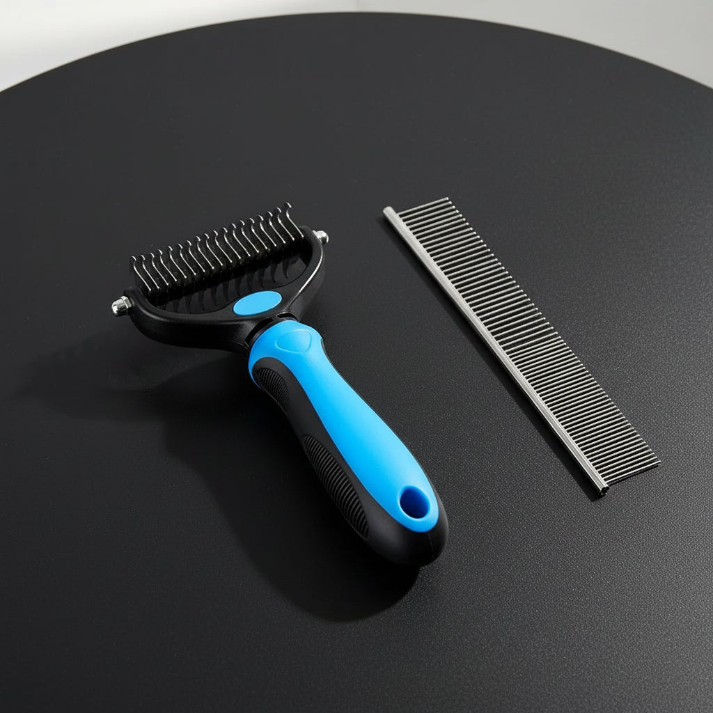 Undercoat Rake for Dogs - Dog Grooming Brush - Dog Deshedding Brush - Dog Hair Brush Set-