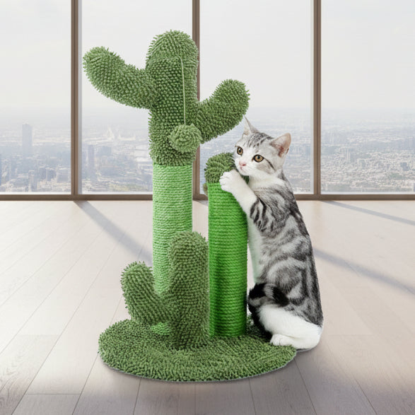 23" Cactus Cat Scratching Posts Medium Sisal Cat Scratcher,Green