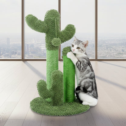 23" Cactus Cat Scratching Posts Medium Sisal Cat Scratcher,Green