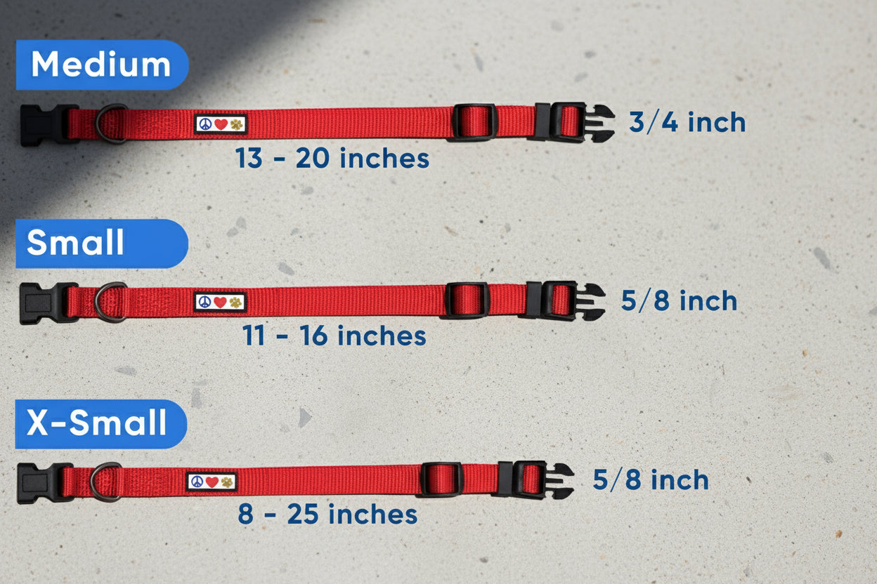 Recycled Dog Collar with Reflective Puppy Collar Small Coral