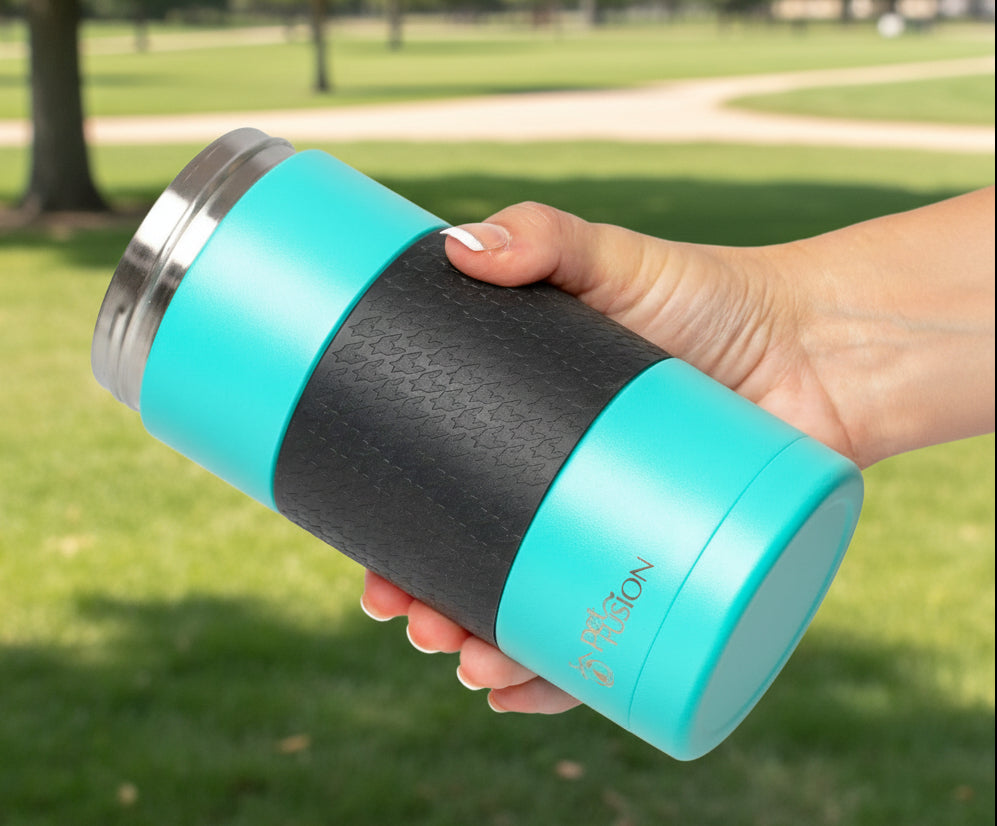 Portable Dog Water Bottle & Dispenser (New-Large 22Oz Dispenser) Insulated 2 Wall Stainless Steel- Optimal Cool Water Temp - Dog Travel Bottle