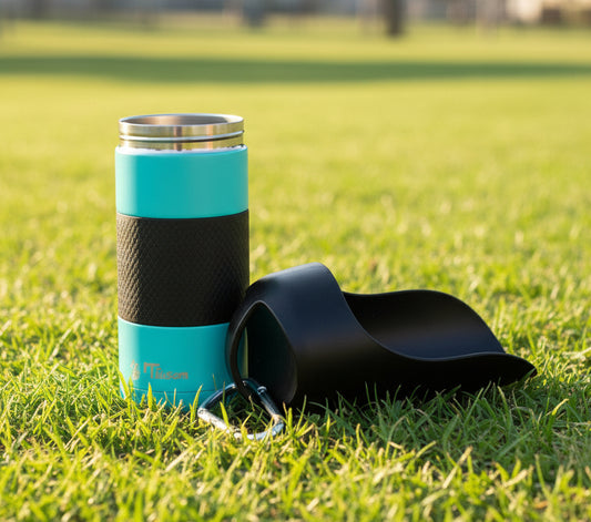 Portable Dog Water Bottle & Dispenser (New-Large 22Oz Dispenser) Insulated 2 Wall Stainless Steel- Optimal Cool Water Temp - Dog Travel Bottle